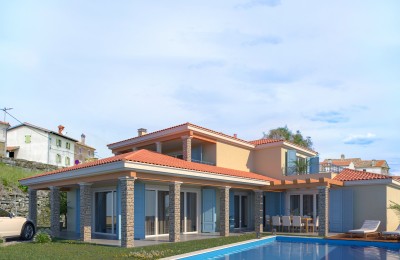 Istria, Buie - Villa in costruzione con vista mare - nella fase di costruzione