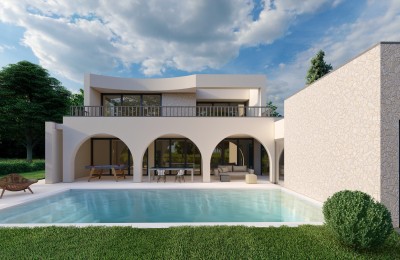 Istra, Poreč okolica – Moderna vila u novogradnji s bazenom i pogledom na more - u izgradnji
