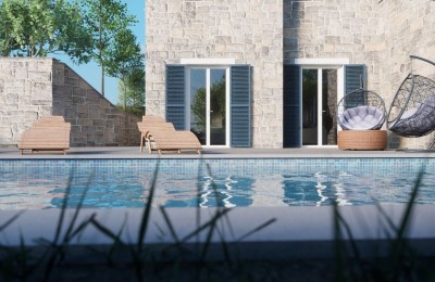 Istria, Buie - Villa con piscina e vista NUOVA COSTRUZIONE - nella fase di costruzione