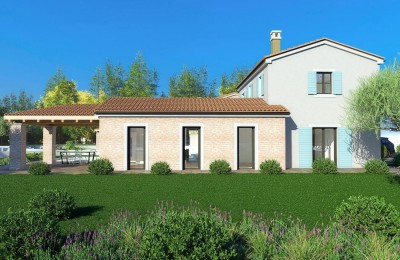 Istria, Poreč area - Detached stone villa with pool and sea view - under construction