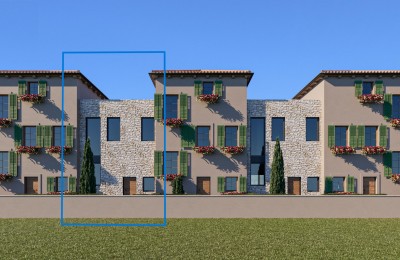 Istrien, Poreč – Modernes Reihenhaus aus Stein mit angelegtem Garten und zwei Schlafzimmern – im Bau - in Bau