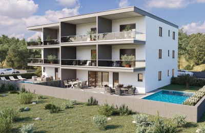 Novigrad, Stan sa dvije spavaće sobe, pogled more! 1 km od mora i centra Novigrada - u izgradnji
