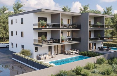 Novigrad, Stan sa dvije spavaće sobe, pogled more! 1 km od mora i centra Novigrada - u izgradnji 3